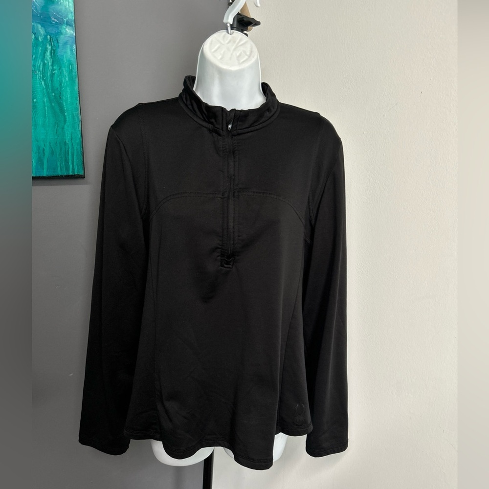 Spyder Active Women’s XL 1/4 Zip Pullover Black Athletic Long Sleeves Logo